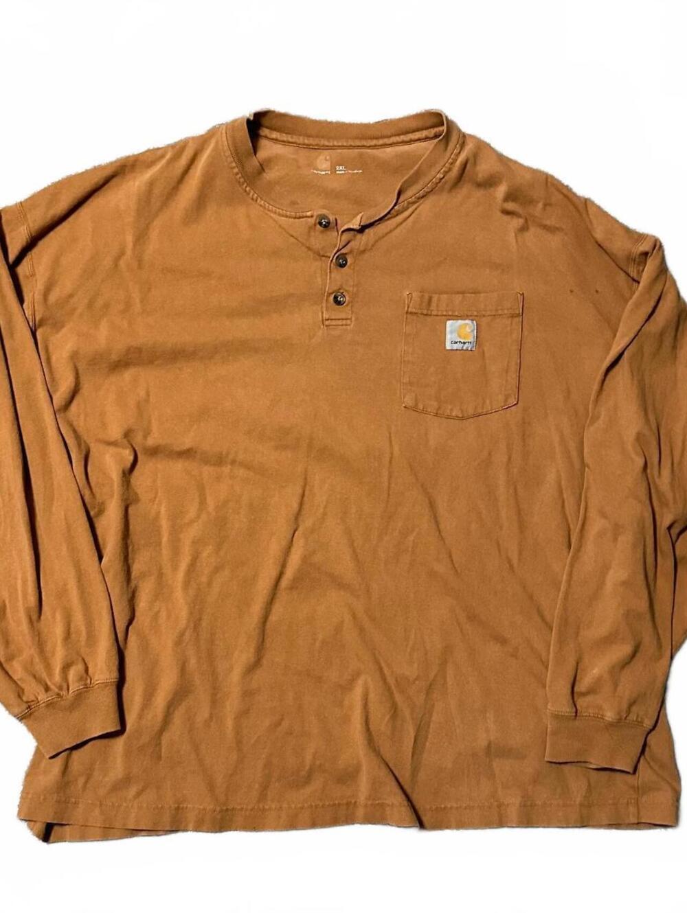 Carhartt Tan Brown Long Sleeve Shirt Size 2XL